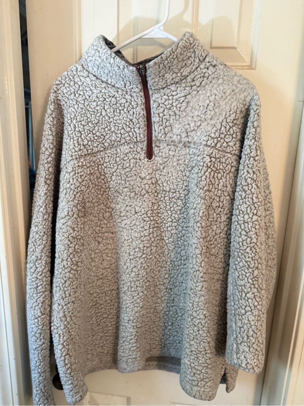 True Grit Light Gray Sherpa Half-Zip Pullover